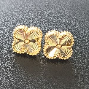 Four Leaf Clover 18k Pure Gold Earrings